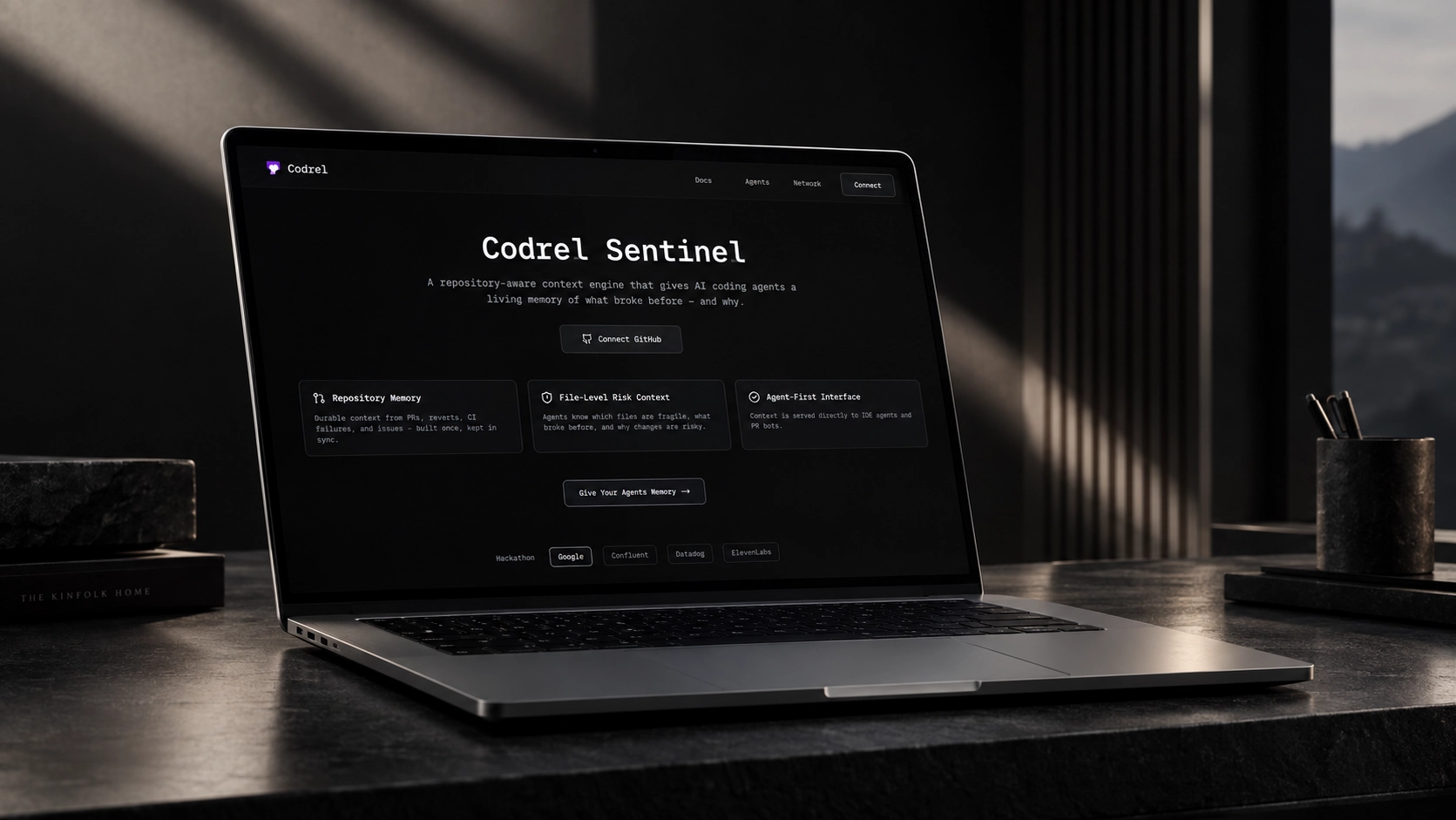 Codrel Sentinel, Giving AI coding agents and pull-request bots a living memory of fragile files, past failures, and repository risk.